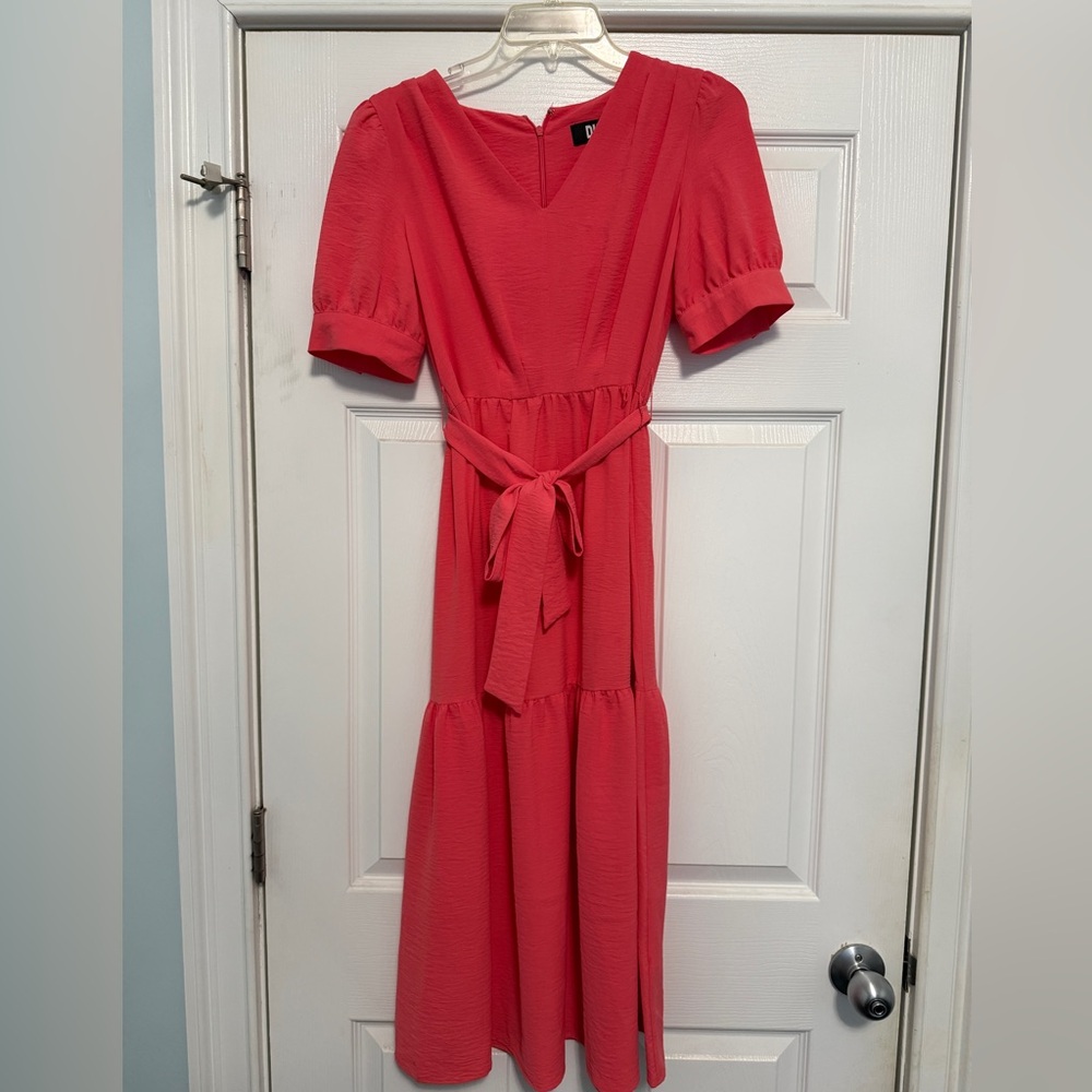 DKNY Vibrant Pink Maxi Dress